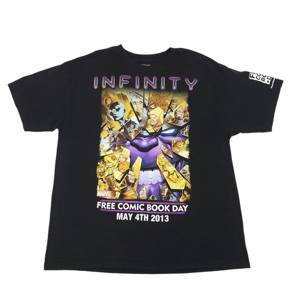 Marvel Infinity T Shirt Sz XL Free Comic Book Day May 4th 2013 Black Mad Engine - Picture 3 of 8